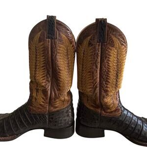 Rod Patrick crocodile Brown and Black Western Boots
